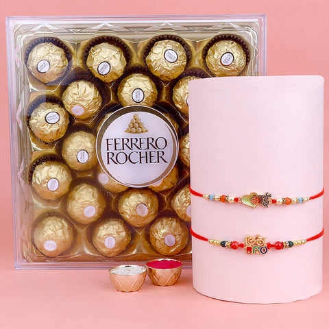 Elegant Rakhi with Chocolate Combo India’s Largest Pooja Accessories Brand – www.satvikstore.in
