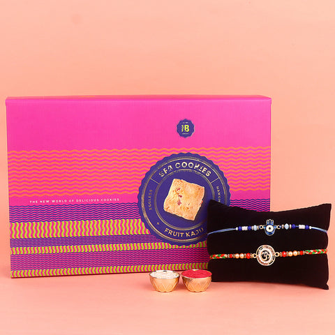 Elegant Rakhi with cookies gift combo India’s Largest Pooja Accessories Brand – www.satvikstore.in
