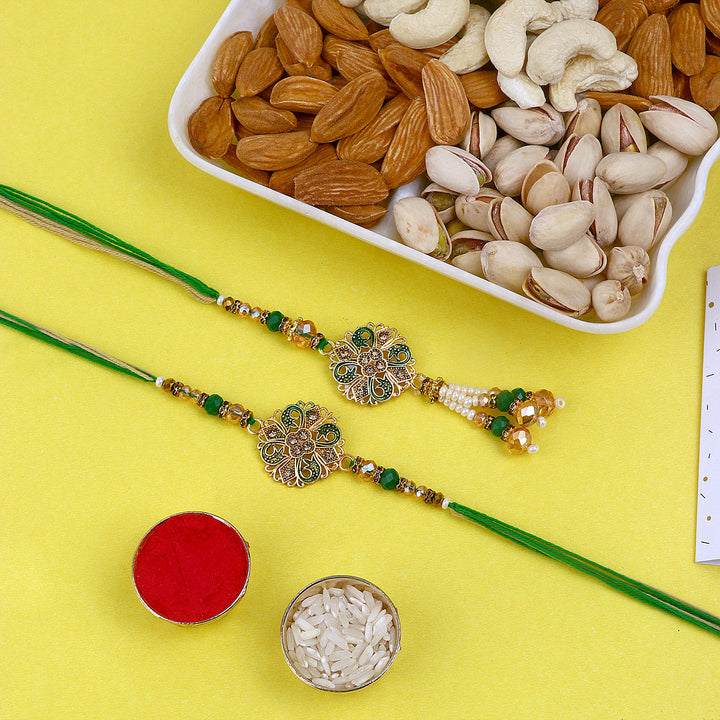 Elegant Rakhi with dry fruits for Raksha Bandhan India’s Largest Pooja Accessories Brand – www.satvikstore.in
