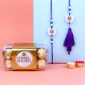 Elegant couple Rakhi with chocolate gift combo India’s Largest Pooja Accessories Brand – www.satvikstore.in

