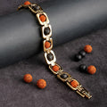 Gold Plated Karungali and Rudraksha Bracelet Unisex Spiritual Jewelry for Positive Energy and Protection India’s Largest Puja Accessories Brand- www.satvikstore.in