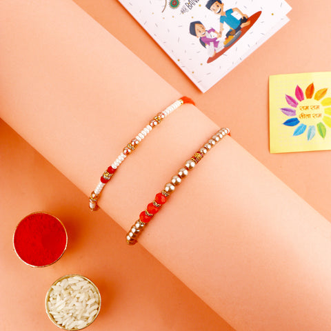 Gorgeous Beaded Evil Eye Bhaiya Rakhi Set of 2 India’s Largest Pooja Accessories Brand – www.satvikstore.in
