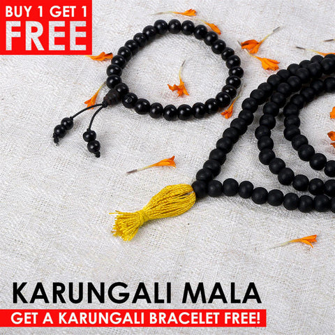 Govt. Certified 100% Original Karungali Mala – Sacred Ebony Wood 108+1 Beads