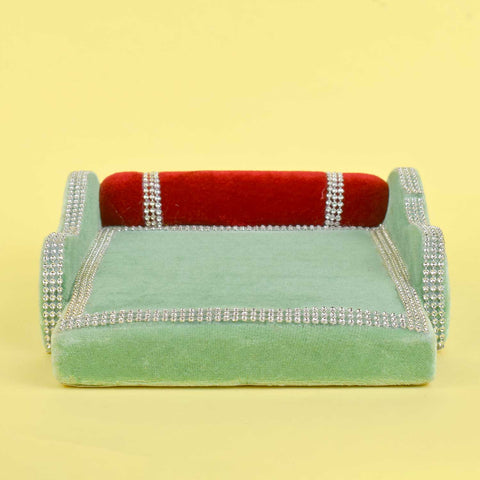  Green Velvet Bed for Laddu Gopal | India’s Largest Pooja Accessories Brand – www.satvikstore.in
