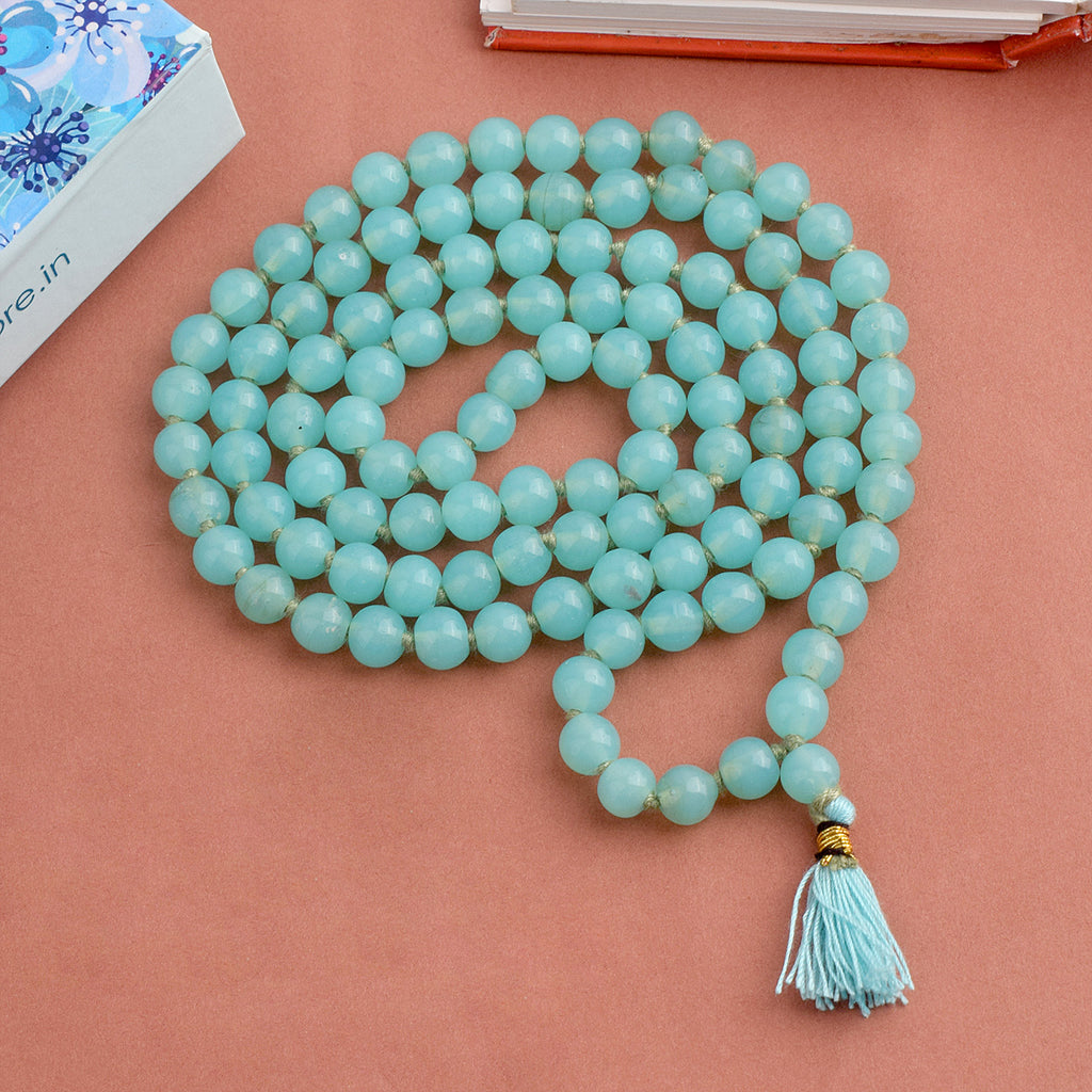 Hakik Jap Mala (Cyan Green) – A Powerful Healing Mala for Emotional Balance, Prosperity, and Spiritual Growth. India’s Premium Hakik Jap Mala Store - www.satvikstore.in
