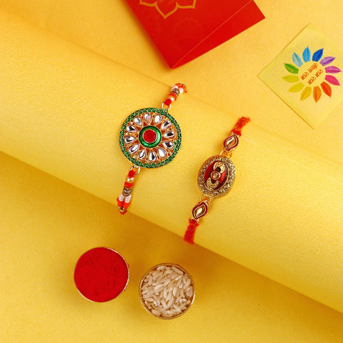 Kundan Rakhi for a Cultural Tie India’s Largest Pooja Accessories Brand – www.satvikstore.in
