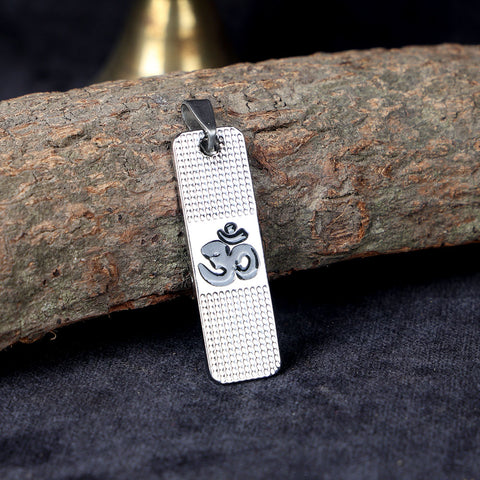 Om Symbol Pendant in Silver Plated Finish for Spiritual Protection, Positive Energy, and Devotional Wear.India’s Largest Pooja Accessories Brand – www.satvikstore.in
