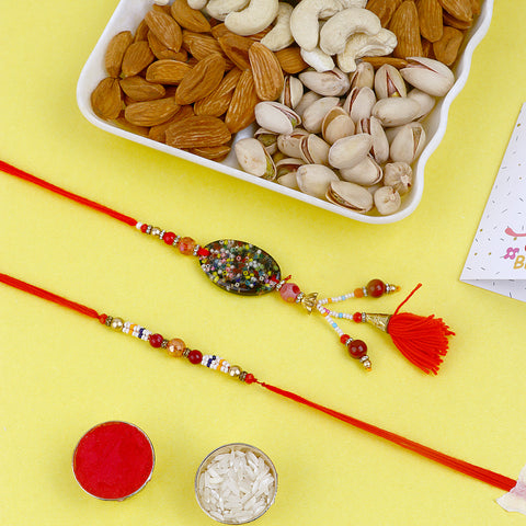 Rakhi and Assorted Dry Fruits Gift Combo India’s Largest Pooja Accessories Brand – www.satvikstore.in
