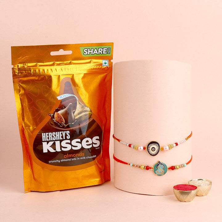 Premium Rakhi and chocolate gift set curated for celebrating the sibling bond. India’s Largest Pooja Accessories Brand – www.satvikstore.in
