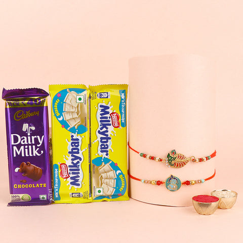 Rakhi and chocolates combo for Raksha Bandhan India’s Largest Pooja Accessories Brand – www.satvikstore.in
