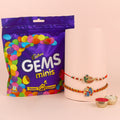 Rakhi gift combo with Cadbury Gems Minis India’s Largest Pooja Accessories Brand – www.satvikstore.in
