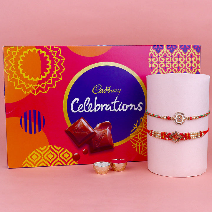 Rakhi with assorted chocolates gift combo by Satvikstore.in
