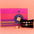 Rakhi with sweets combo for brothers, combining festive tradition and sweet celebrations by Satvikstore.in.