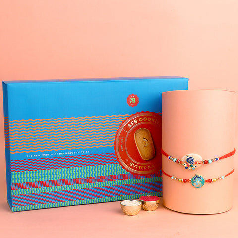 Rakhi with tempting cookies gift combo for Raksha Bandhan India’s Largest Pooja Accessories Brand – www.satvikstore.in

