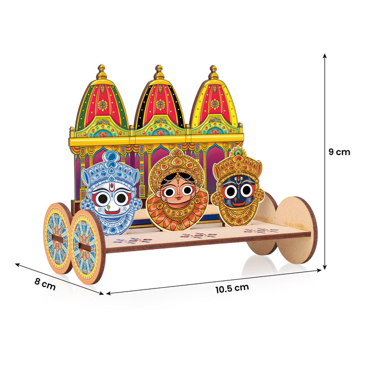 Rath Yatra DIY wooden chariot set for festive decoration and puja