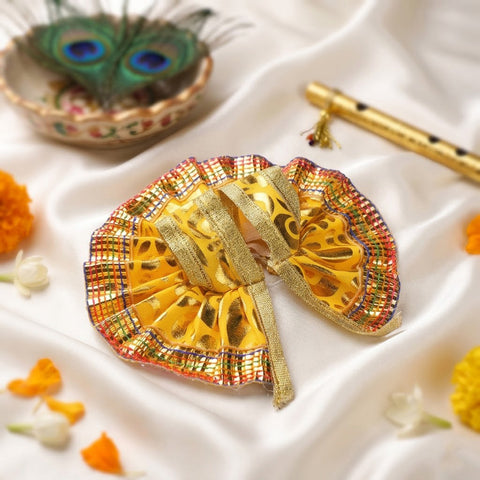 Rich Zari Border Pleated Laddu Goapl Dress | India’s Largest Pooja Accessories Brand – www.satvikstore.in