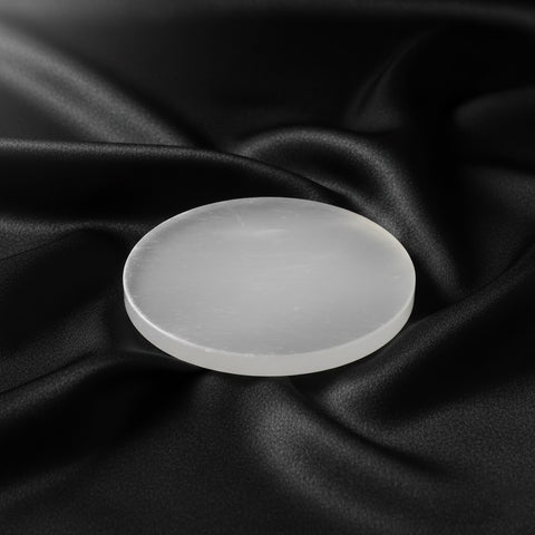 Round Selenite Crystal Charging Plate Spiritual Tool