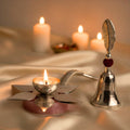 Silver Lotus Diya with Bell Silver Plated Pooja Lamp for Religious Ceremonies and Home Worship India’s Largest Puja Accessories Brand- www.satvikstore.in
