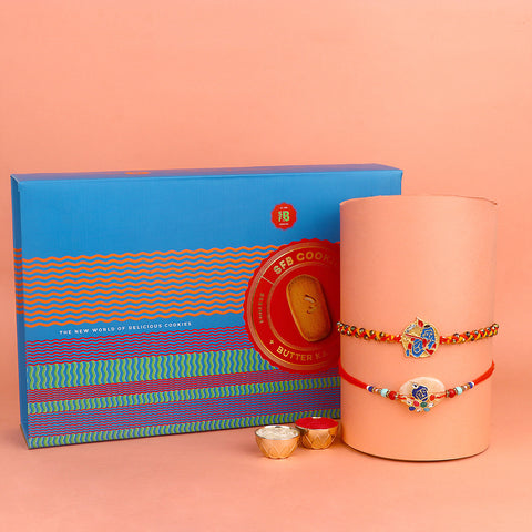 Stylish Rakhi with sweets combo gift hamper for Raksha Bandhan. India’s Largest Pooja Accessories Brand – www.satvikstore.in
