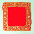 Swastik Design Velvet Aasan 16x16 Inch Pack of 4 with Golden Lace Border. India’s Largest Pooja Accessories Brand - www.satvikstore.in