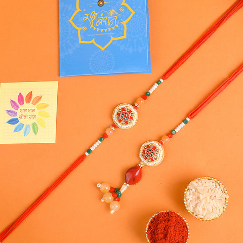 Divine Bond: Bhaiya Bhabhi Rakhi Set