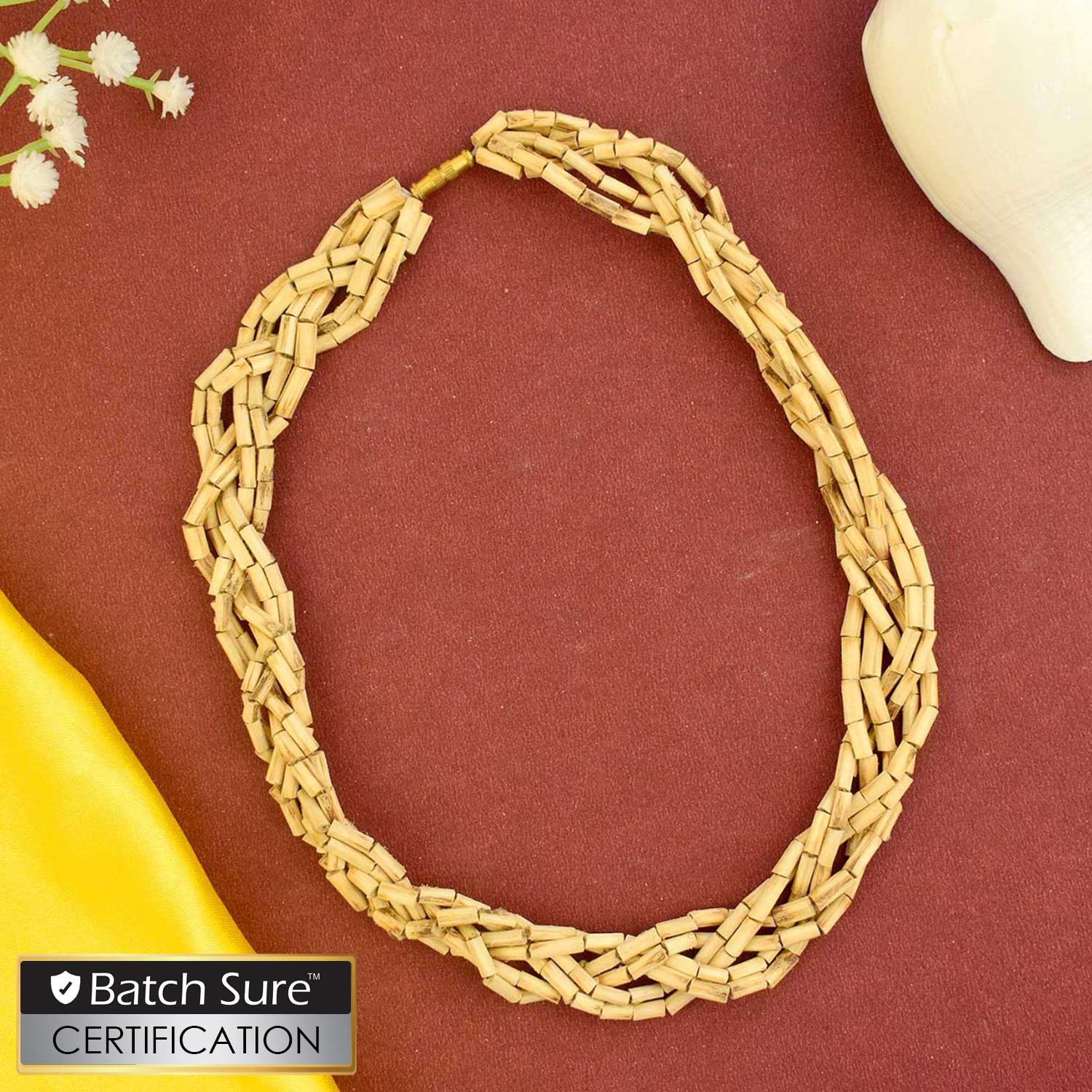 100% Original Tulsi Multi-Layer Twisted Kanti Mala made from sacred Tulsi beads, designed for spiritual protection and traditional wear. India’s Premium Jap Mala Store- www.satvikstore.in