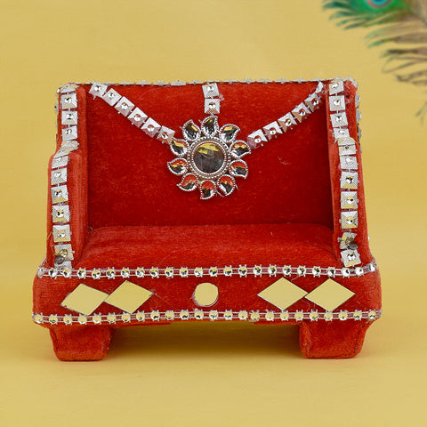 Royal Handcrafted Velvet Singhasan for Laddu Gopal - Small
