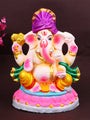 8-inch eco-friendly Kshipra Ganesha idol crafted from natural clay, featuring serene facial expression and traditional artwork, ideal for Ganesh Chaturthi. India’s Largest Pooja Accessories Brand – www.satvikstore.in