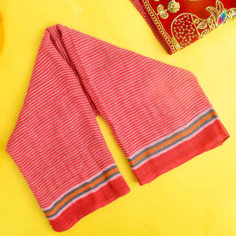 Divine Drapery - Red Cotton Gamcha for Worship