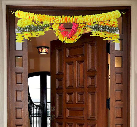 Beautiful artificial flower bandarwal for door decoration featuring a vibrant floral toran (Design 2) with colorful blooms, perfect for enhancing entrances during festivals and weddings. India’s Largest Pooja Accessories Brand – www.satvikstore.in